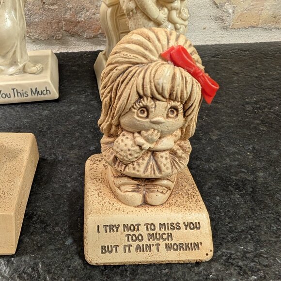 Vintage Lot Of (6) R&W Berries & Paula Whimsical Statuettes 1970's Made In USA - Picture 4 of 12